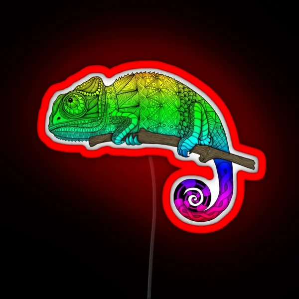 Rainbow Chameleon RGB Neon Sign