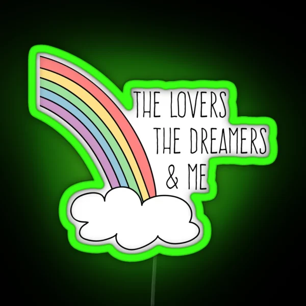 Rainbow Connection Black Text RGB Neon Sign