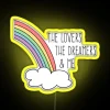 neon sign with vibrant rainbow connection and rgb neon lighting, modern design.