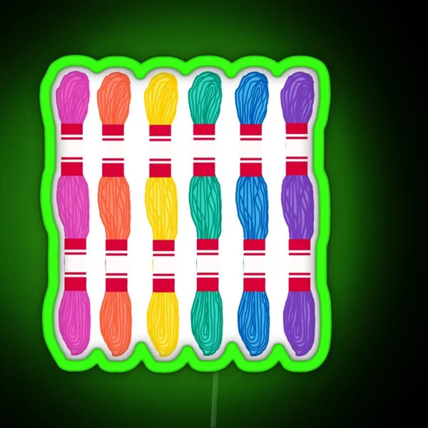 Rainbow Embroidery Floss Skeins RGB Neon Sign
