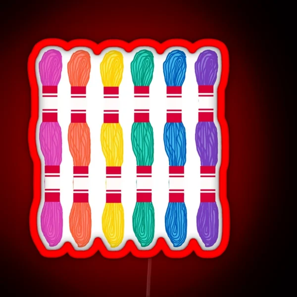 Rainbow Embroidery Floss Skeins RGB Neon Sign