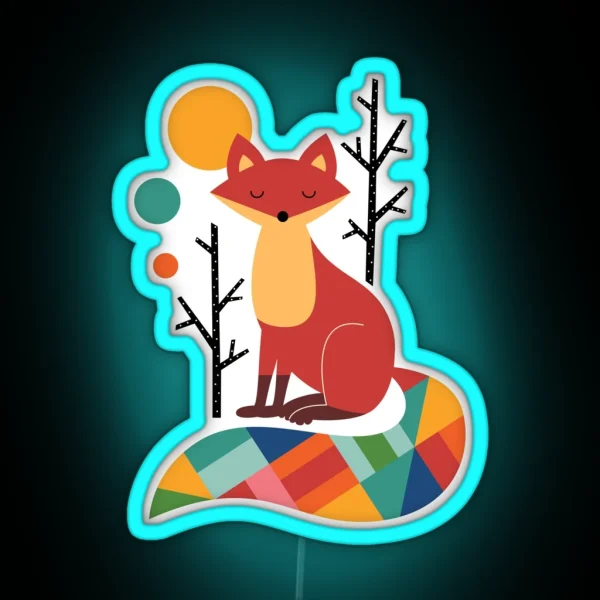 Rainbow Fox RGB Neon Sign