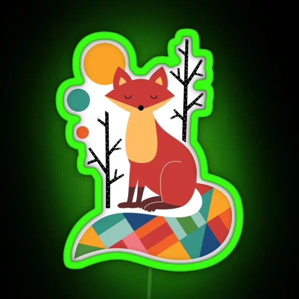 Rainbow Fox RGB Neon Sign