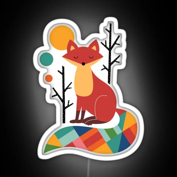 Rainbow Fox RGB Neon Sign