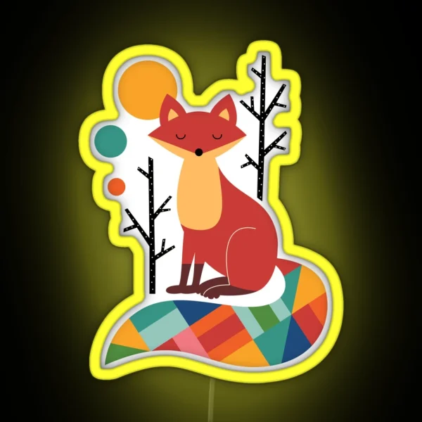 Rainbow Fox RGB Neon Sign