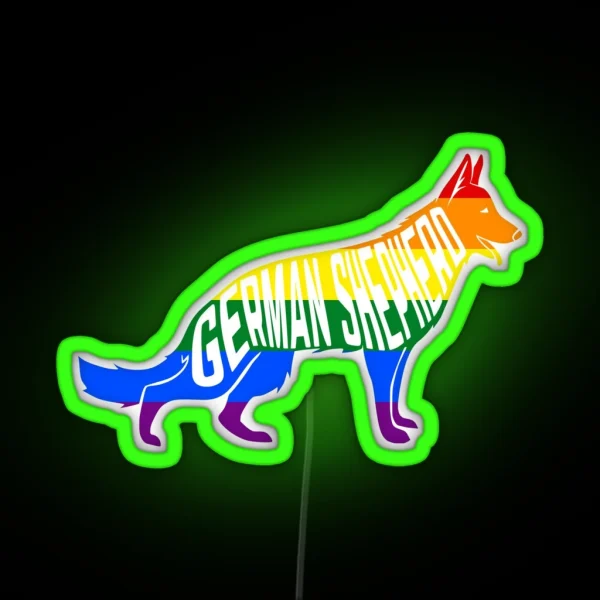 Rainbow German Shepherd Pride Pride Month LGBT Gifts RGB Neon Sign