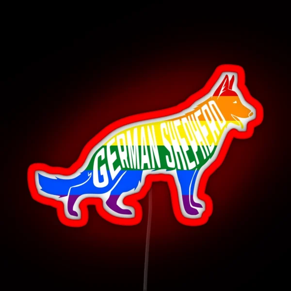 Rainbow German Shepherd Pride Pride Month LGBT Gifts RGB Neon Sign