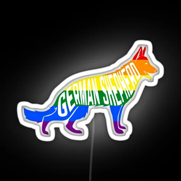 Rainbow German Shepherd Pride Pride Month LGBT Gifts RGB Neon Sign