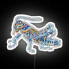 vibrant rainbow grasshopper neon sign with rgb lighting effects