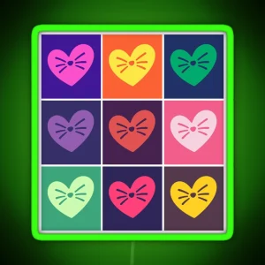 Rainbow Grid No Words RGB Neon Sign