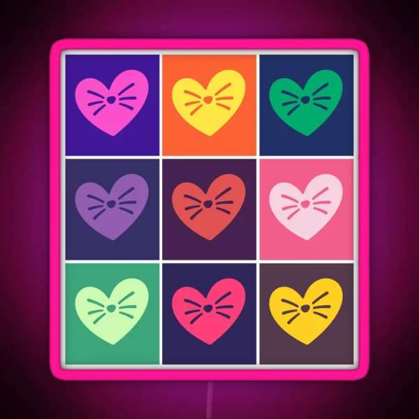 Rainbow Grid No Words RGB Neon Sign