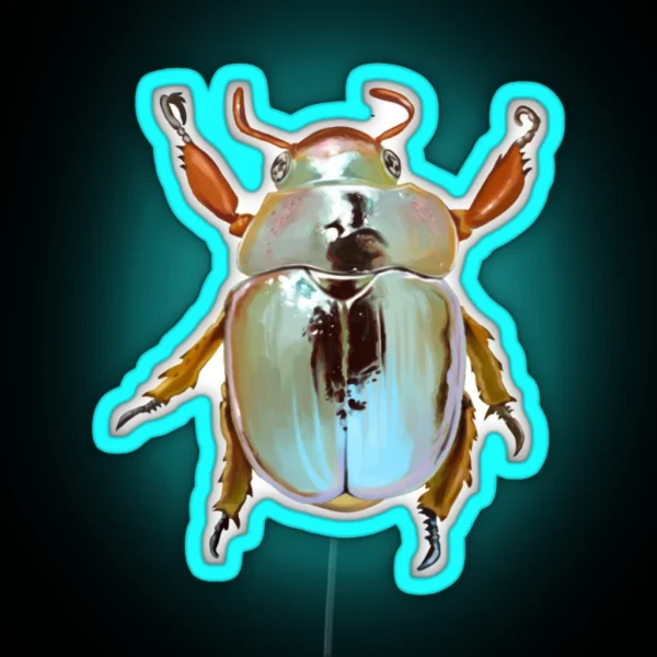 Rainbow Jewel Scarab Beetle RGB Neon Sign