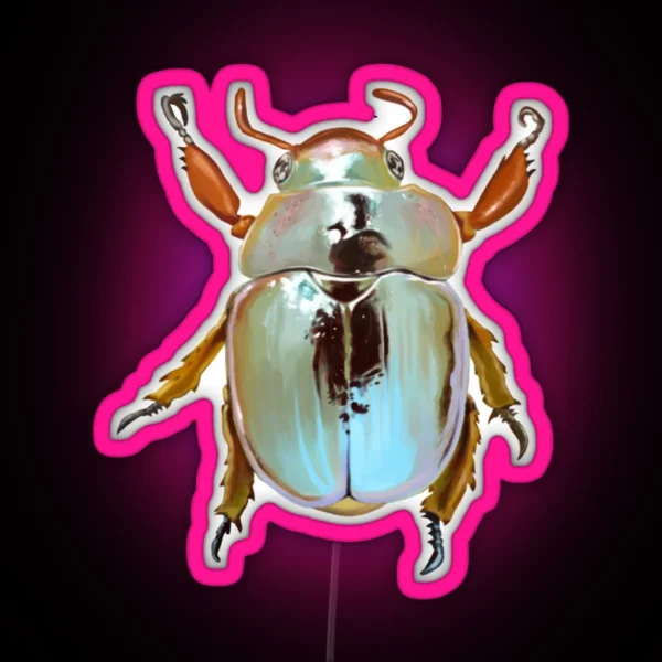 Rainbow Jewel Scarab Beetle RGB Neon Sign