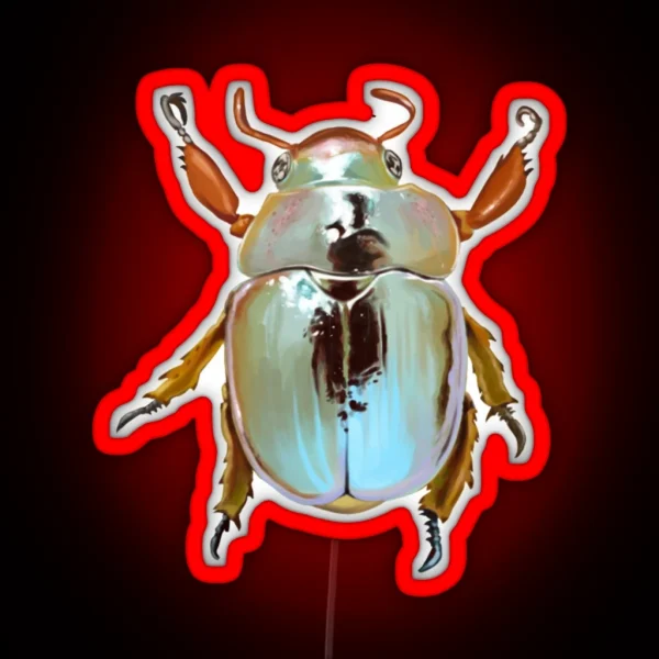 Rainbow Jewel Scarab Beetle RGB Neon Sign