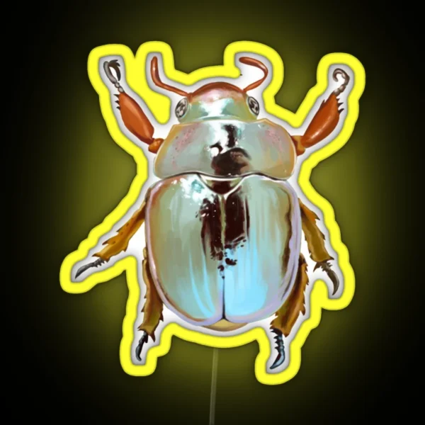 Rainbow Jewel Scarab Beetle RGB Neon Sign