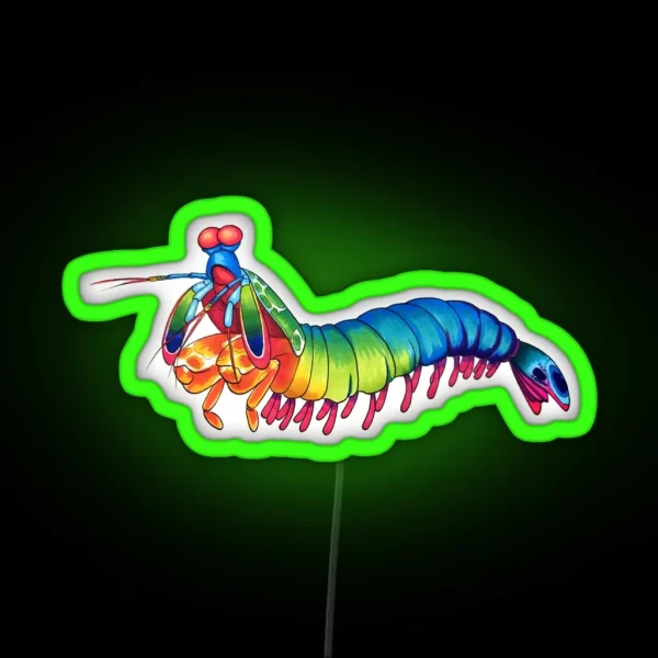 Rainbow Mantis Shrimp RGB Neon Sign