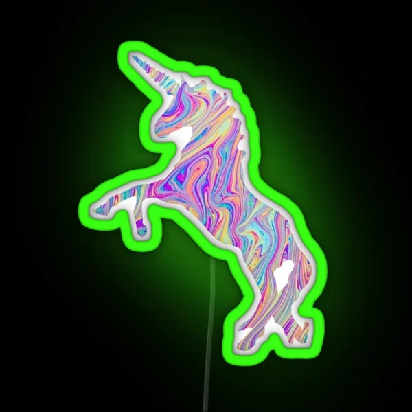 Rainbow Oil Spill Unicorn Tumblr RGB Neon Sign