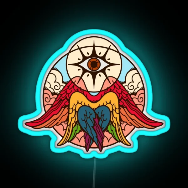Rainbow Pride Angel RGB Neon Sign