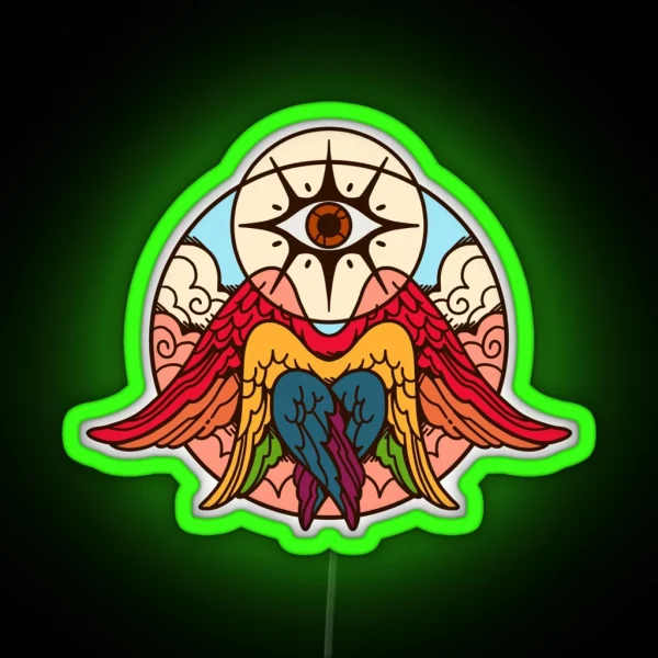 Rainbow Pride Angel RGB Neon Sign
