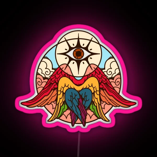 Rainbow Pride Angel RGB Neon Sign