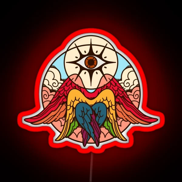 Rainbow Pride Angel RGB Neon Sign