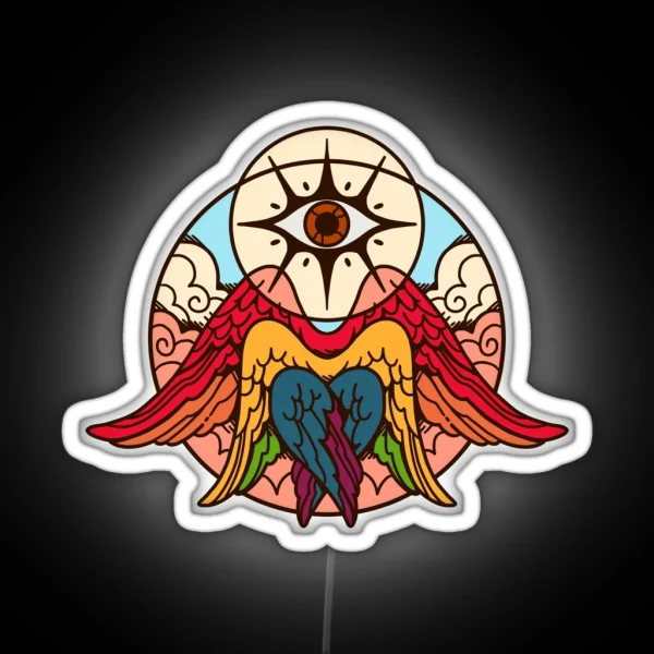Rainbow Pride Angel RGB Neon Sign