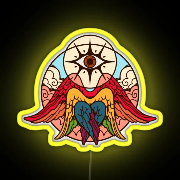 Rainbow Pride Angel RGB Neon Sign