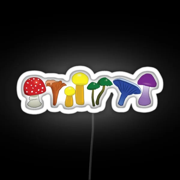 Rainbow Pride Mushrooms RGB Neon Sign