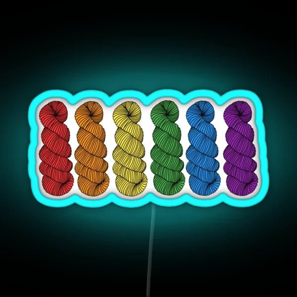Rainbow Pride Skeins RGB Neon Sign
