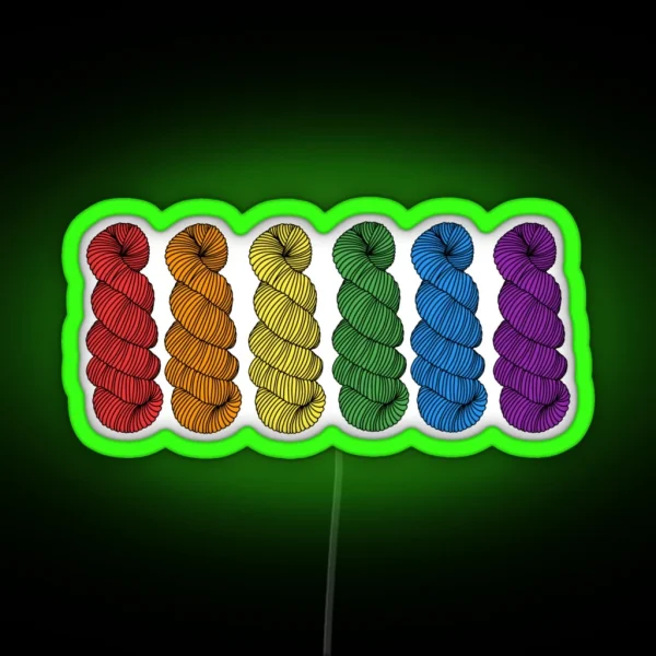 Rainbow Pride Skeins RGB Neon Sign