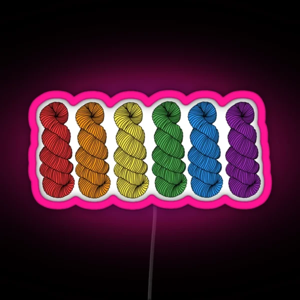 Rainbow Pride Skeins RGB Neon Sign