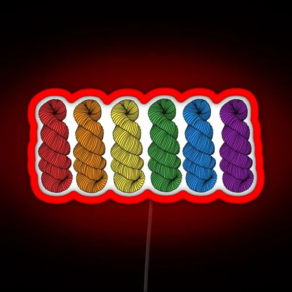Rainbow Pride Skeins RGB Neon Sign