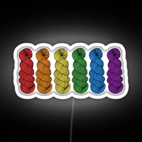 Rainbow Pride Skeins RGB Neon Sign