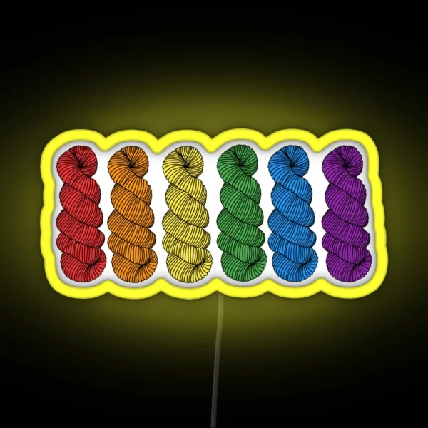 Rainbow Pride Skeins RGB Neon Sign