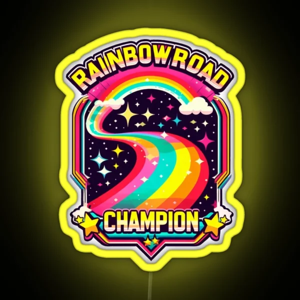 Rainbow Road Champion 80s Babies RGB Neon Sign