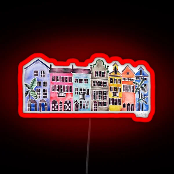Rainbow Row Charleston RGB Neon Sign
