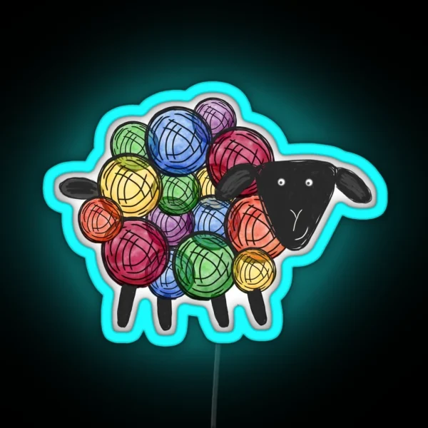 Rainbow Sheep RGB Neon Sign