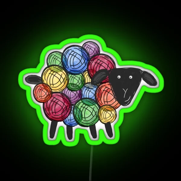 Rainbow Sheep RGB Neon Sign