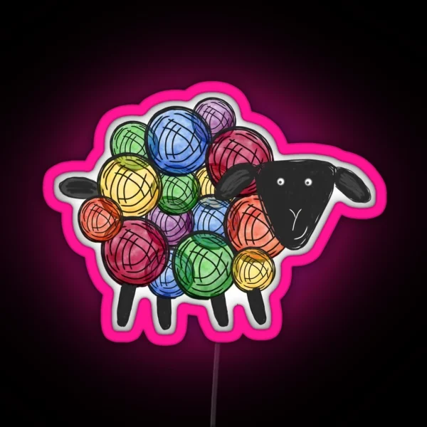 Rainbow Sheep RGB Neon Sign