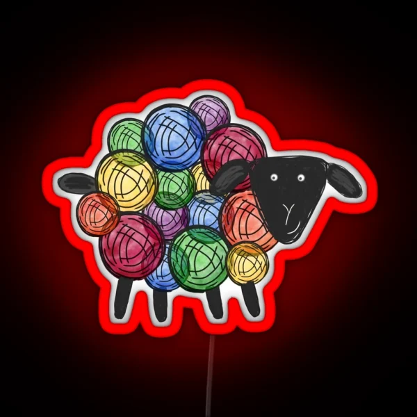 Rainbow Sheep RGB Neon Sign