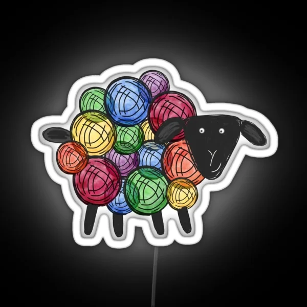 Rainbow Sheep RGB Neon Sign