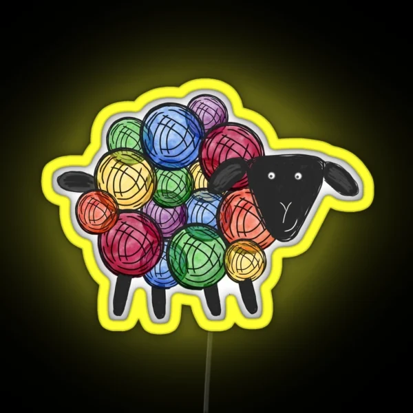 Rainbow Sheep RGB Neon Sign