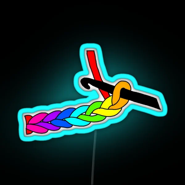 Rainbow Single Crochet RGB Neon Sign