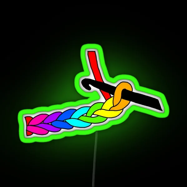 Rainbow Single Crochet RGB Neon Sign