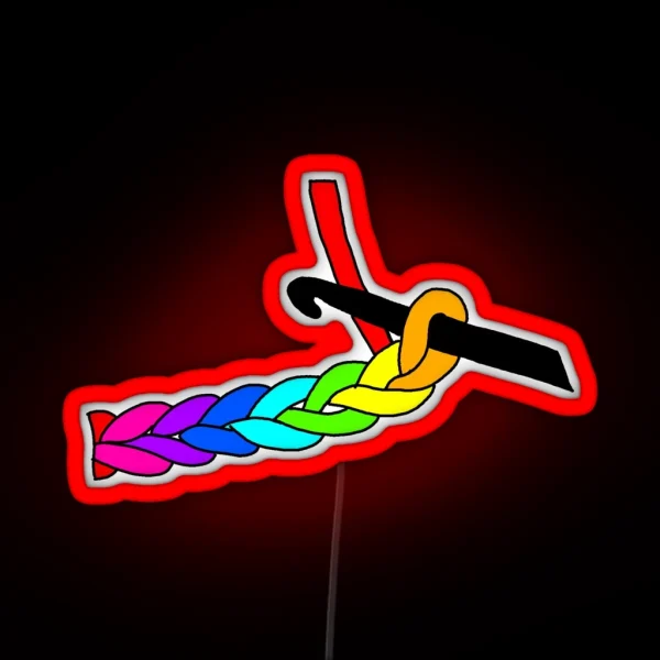 Rainbow Single Crochet RGB Neon Sign