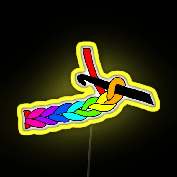 Rainbow Single Crochet RGB Neon Sign