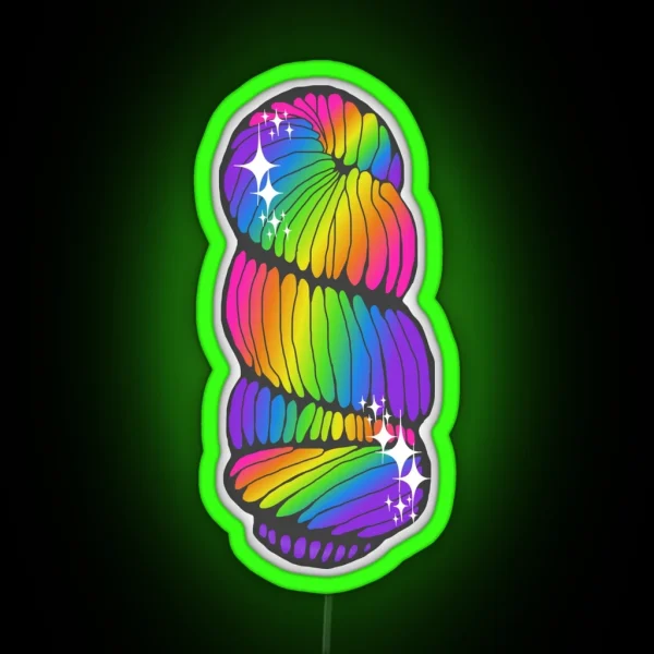 Rainbow Skein Of Yarn With Sparkles RGB Neon Sign