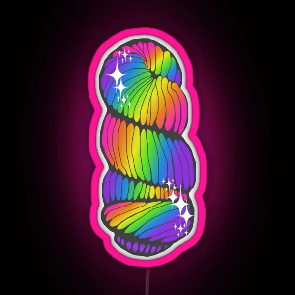 Rainbow Skein Of Yarn With Sparkles RGB Neon Sign