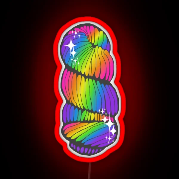 Rainbow Skein Of Yarn With Sparkles RGB Neon Sign