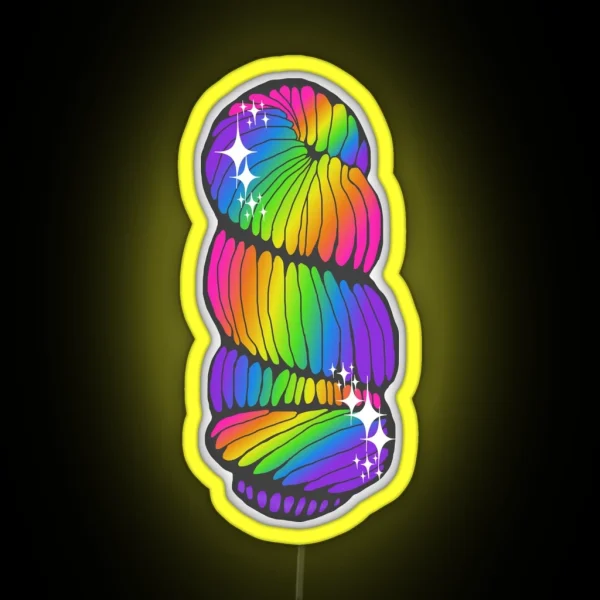 Rainbow Skein Of Yarn With Sparkles RGB Neon Sign